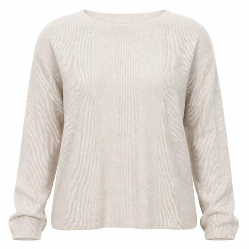 Mango Women's Beige Boat Neck Wool Blend Jumper