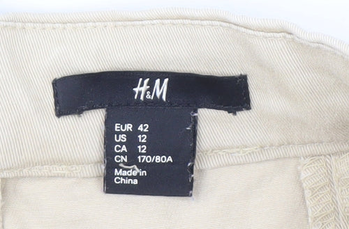 H&M Women's Beige Pencil Skirt, Size 14, Casual Wear