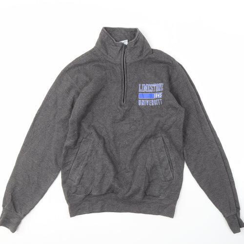 Champion Men's Grey 1/4 Zip University Sweatshirt