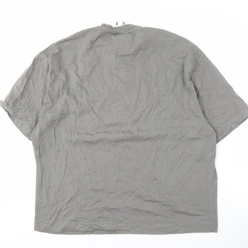 COLLUSION Men's Grey L Graphic T-Shirt, Short Sleeve