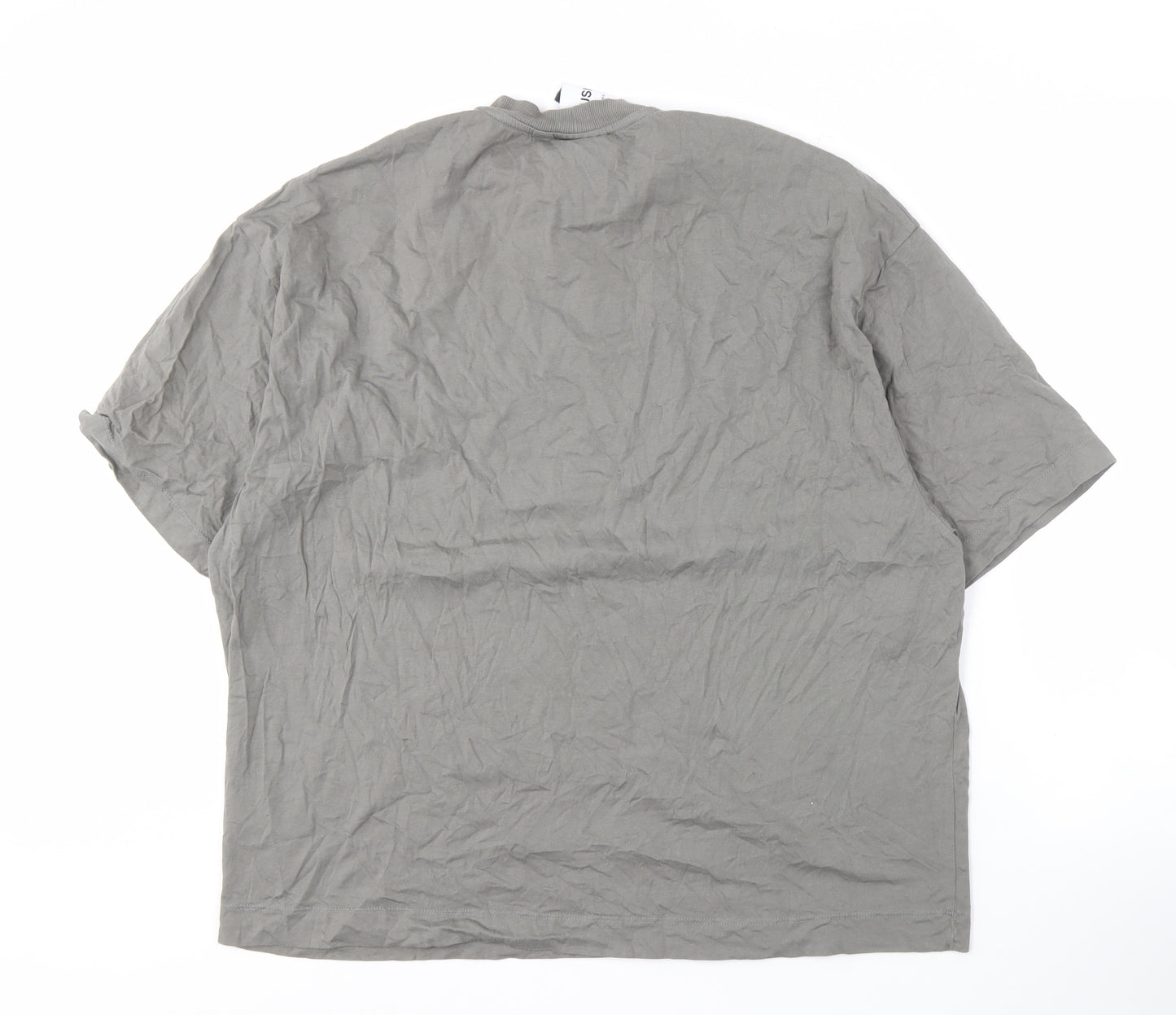 COLLUSION Men's Grey L Graphic T-Shirt, Short Sleeve