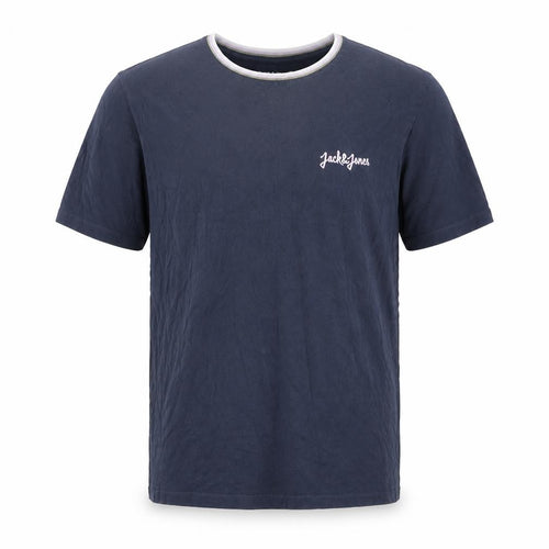 Jack & Jones Men's Blue XL T-Shirt, Logo Crew Neck