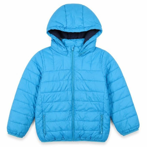 Crew Clothing Boys Blue Nylon Puffer Jacket Size 7-8 Years with Hood