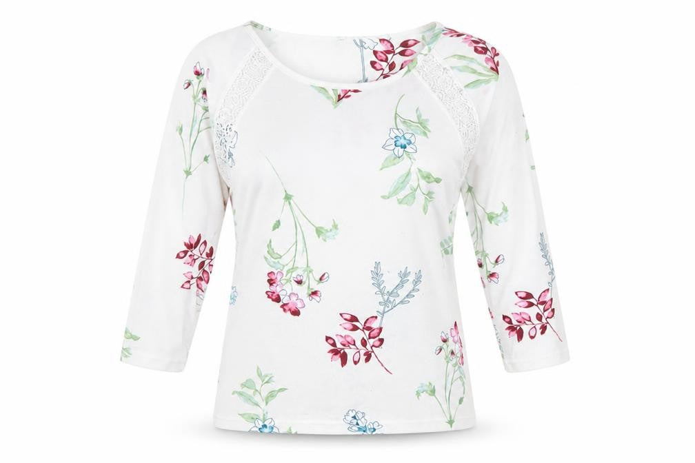 Front view of Bonmarché Women's Multicoloured 3/4 Sleeve jumper