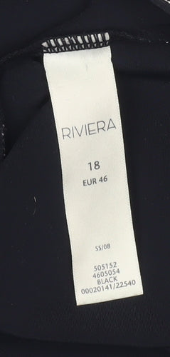 Riviera Women's Black Halter Bralette Swim Top Size 18