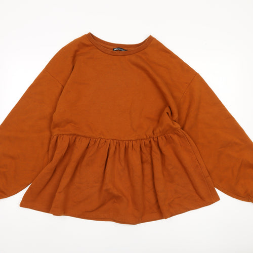Zara Women's Brown Pullover Sweatshirt M Casual