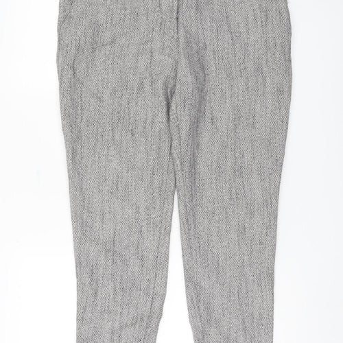 H&M Women's Grey Herringbone Trousers Size 12