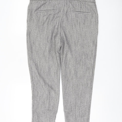 H&M Women's Grey Herringbone Trousers Size 12