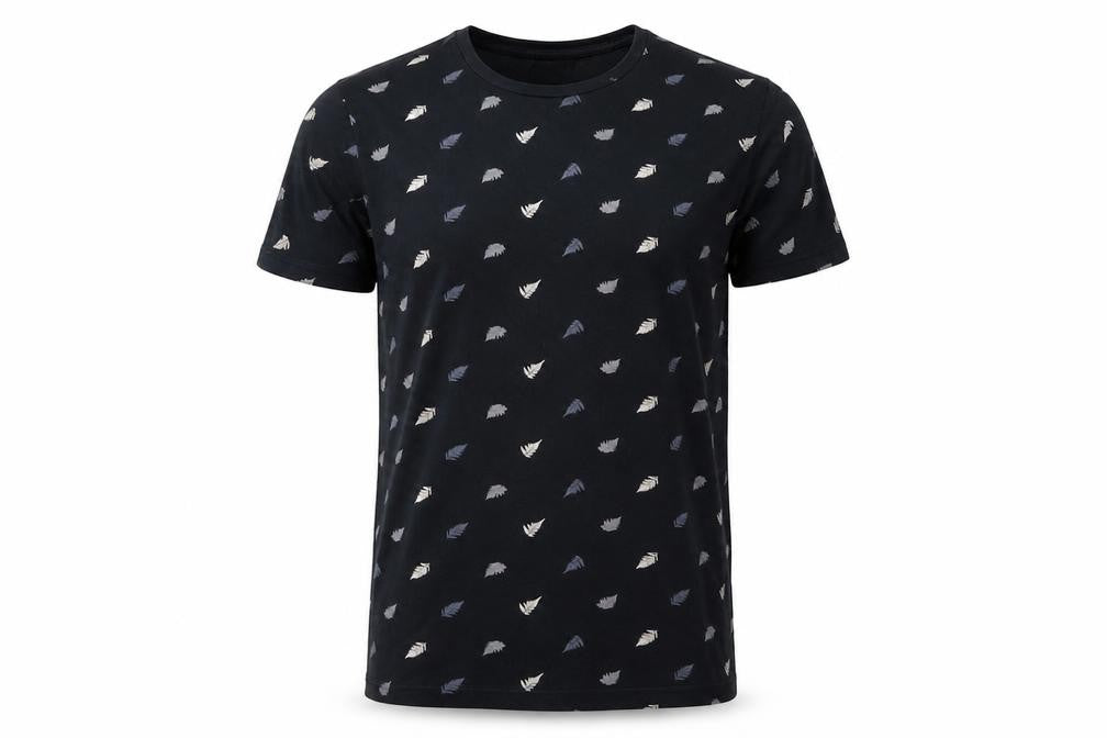 Front view of WeSC Men's Black Graphic Print T-Shirt, size S