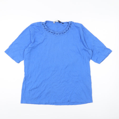 Vle Women's Blue Crew Neck T-Shirt M Size