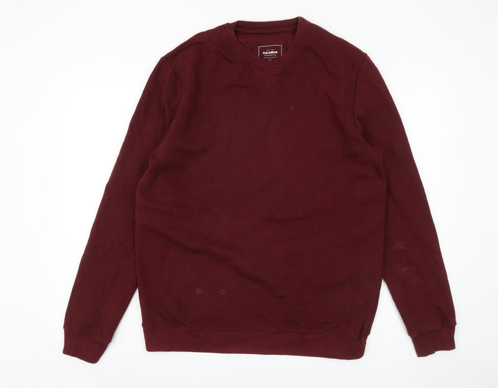Pull & Bear Men's Red Pullover Sweatshirt M
