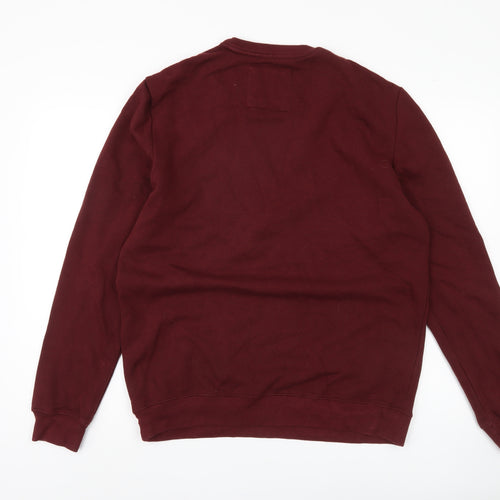 Pull & Bear Men's Red Pullover Sweatshirt M