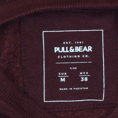 Pull & Bear Men's Red Pullover Sweatshirt M