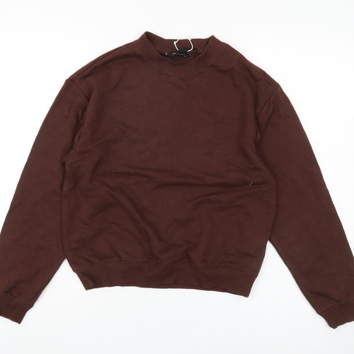 Monki Women's Brown Pullover Sweatshirt 2XS