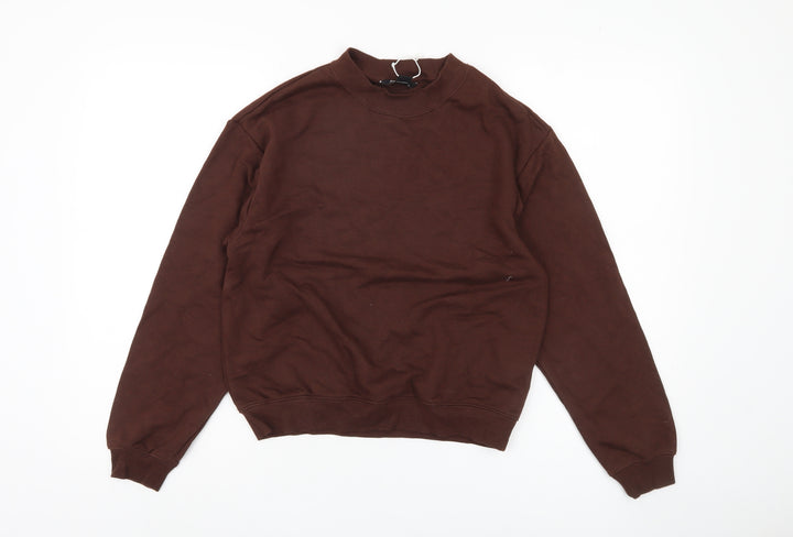Monki Women's Brown Pullover Sweatshirt 2XS
