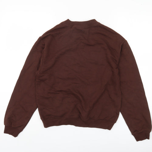 Monki Women's Brown Pullover Sweatshirt 2XS