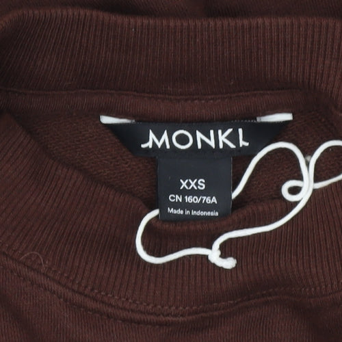 Monki Women's Brown Pullover Sweatshirt 2XS