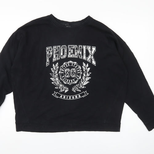 New Look Women's Black Graphic Sweatshirt Size M
