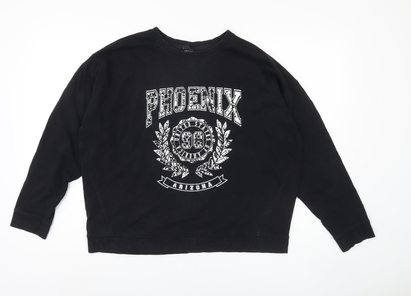New Look Women's Black Graphic Sweatshirt Size M