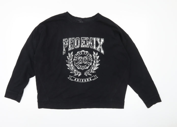 New Look Women's Black Graphic Sweatshirt Size M