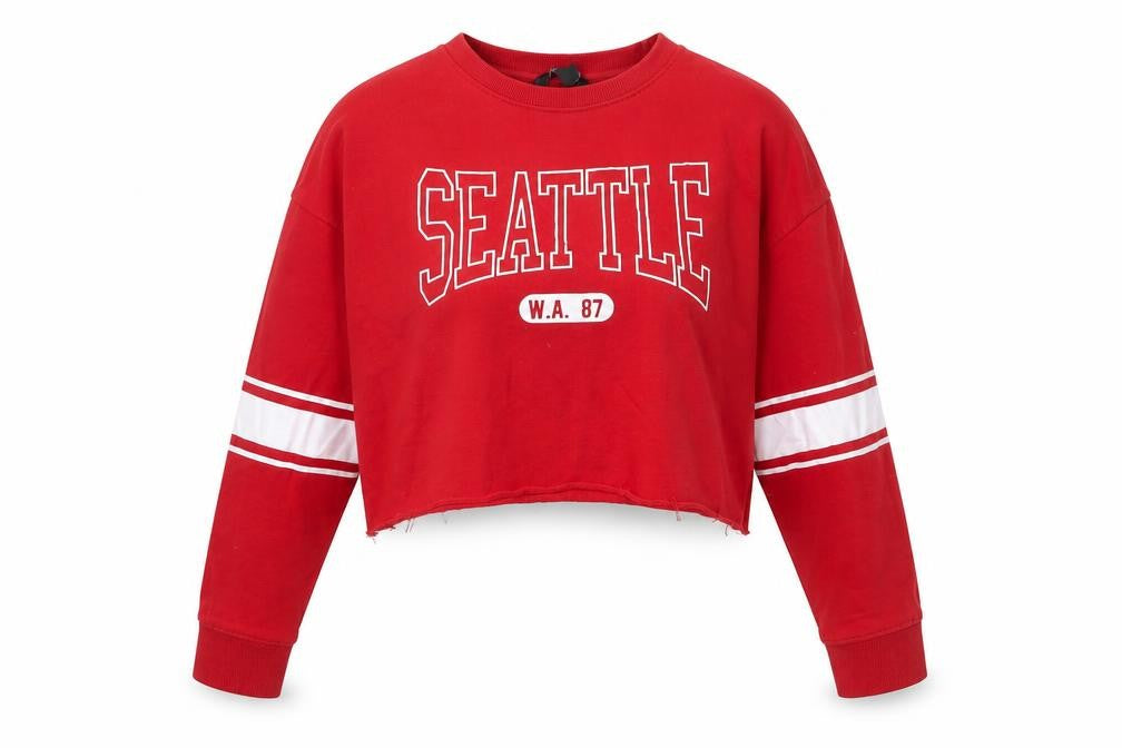 Front view of New Look Women's Red Logo Sweatshirt, size 12