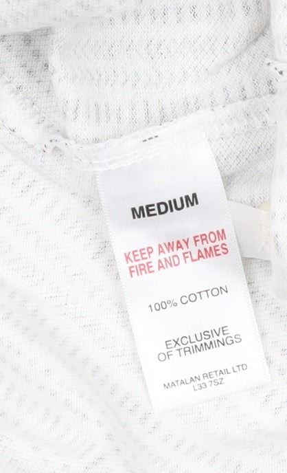 Easy Men's White Striped Button-Up Shirt M