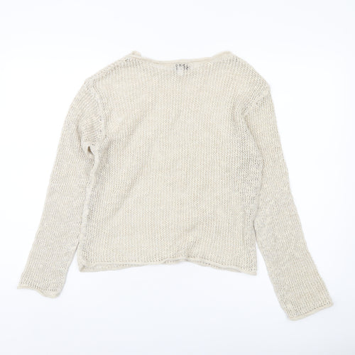 Marks and Spencer Women's Beige Knit Pullover Jumper - S