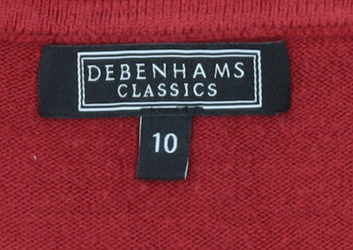 Debenhams Women's Red Pullover Jumper Size 10