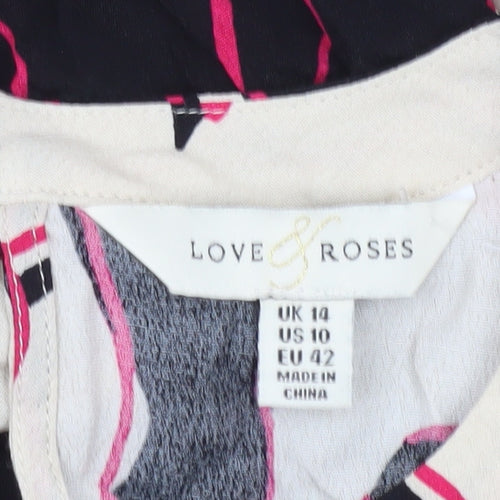 Love & Roses Women's Multicoloured Floral Blouse Size 14