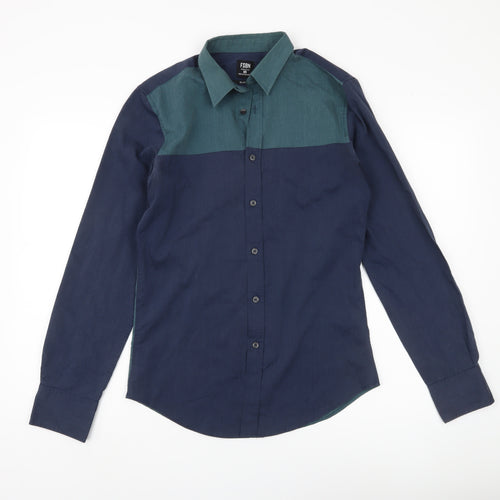 FSBN Men's Slim Fit Colourblock Casual Shirt, S