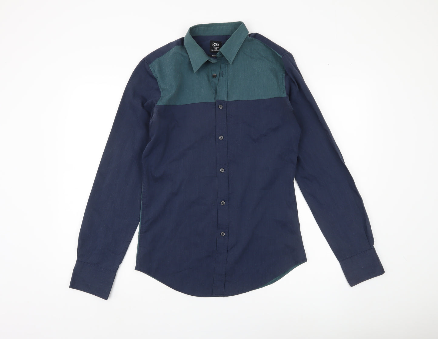 FSBN Men's Slim Fit Colourblock Casual Shirt, S