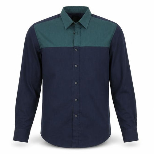 FSBN Men's Slim Fit Colourblock Casual Shirt, S