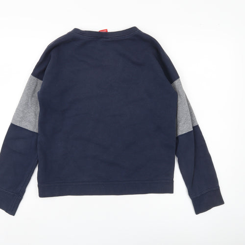 Nike Boys Blue Crew Neck Sweatshirt L with Logo Accents