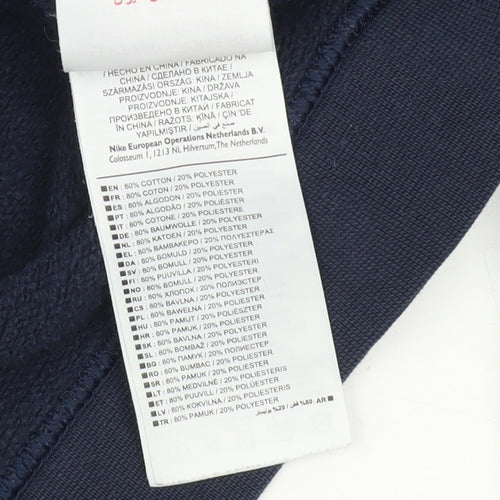 Nike Boys Blue Crew Neck Sweatshirt L with Logo Accents