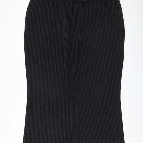 South Women's Black Striped Trousers Size 20