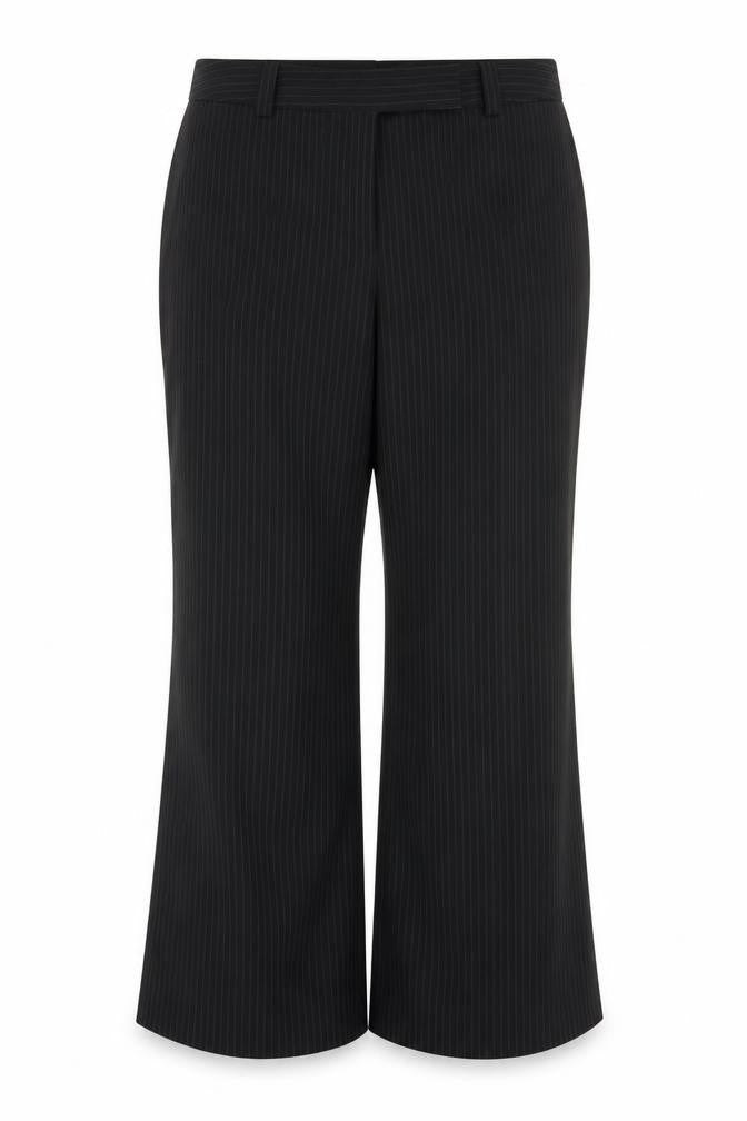 Front view of South Women's Black Striped Trousers, size 20