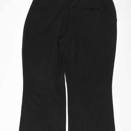 South Women's Black Striped Trousers Size 20