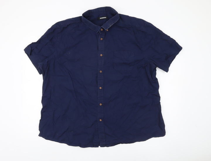 GOODSOULS Men’s 3XL Blue Short Sleeve Casual Shirt