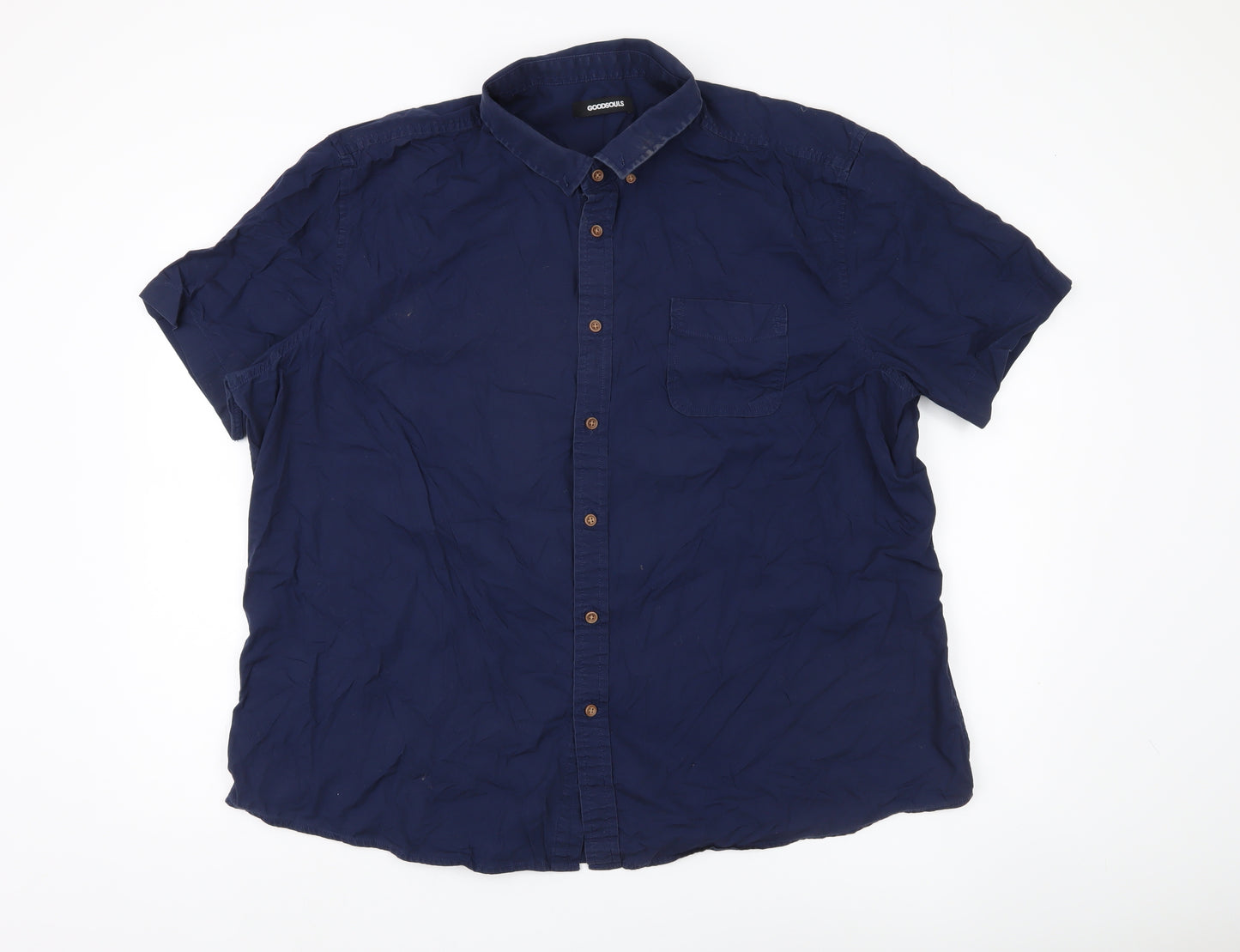 GOODSOULS Men’s 3XL Blue Short Sleeve Casual Shirt