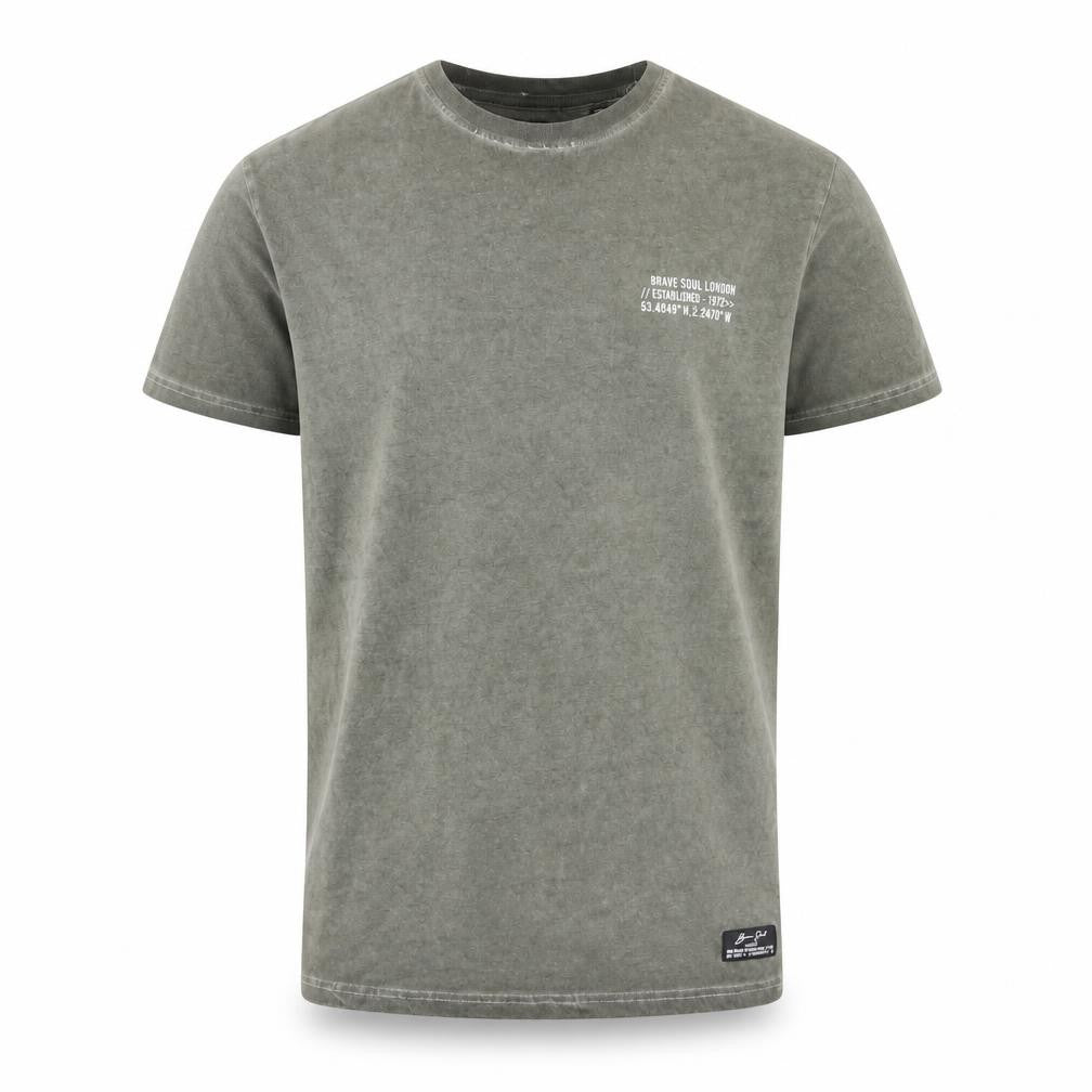 Brave Soul Men's Green Graphic Print T-Shirt, S