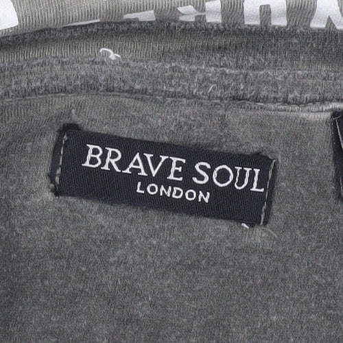 Brave Soul Men's Green Graphic Print T-Shirt, S