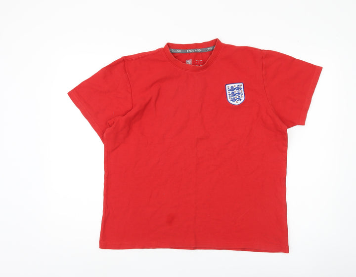 Fanatics Men's Red Sports T-Shirt, Size L, Crew Neck