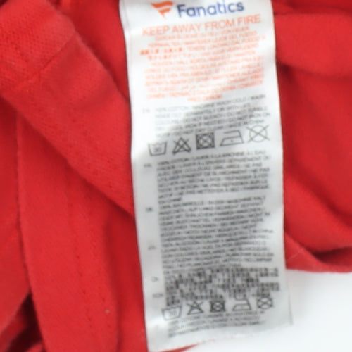 Fanatics Men's Red Sports T-Shirt, Size L, Crew Neck