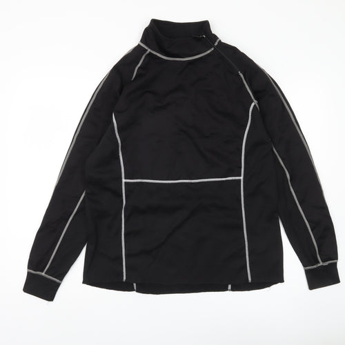 Crane Men's Black Mock Neck Sweatshirt, Size L