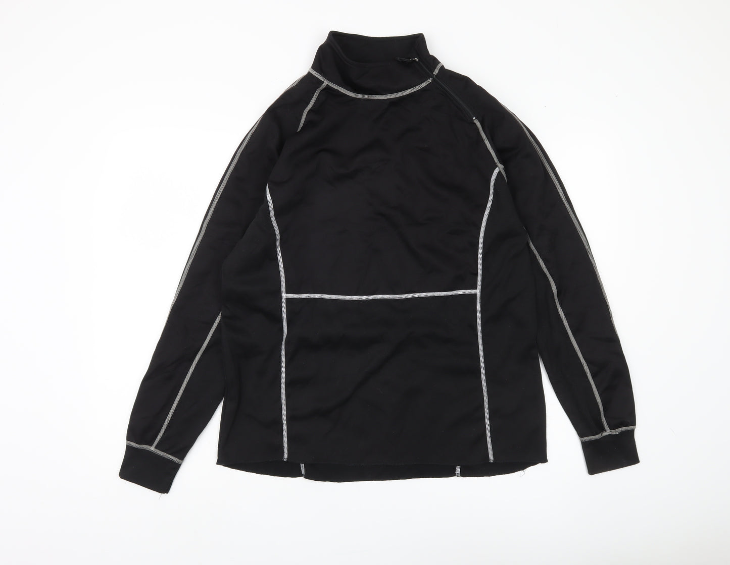 Crane Men's Black Mock Neck Sweatshirt, Size L