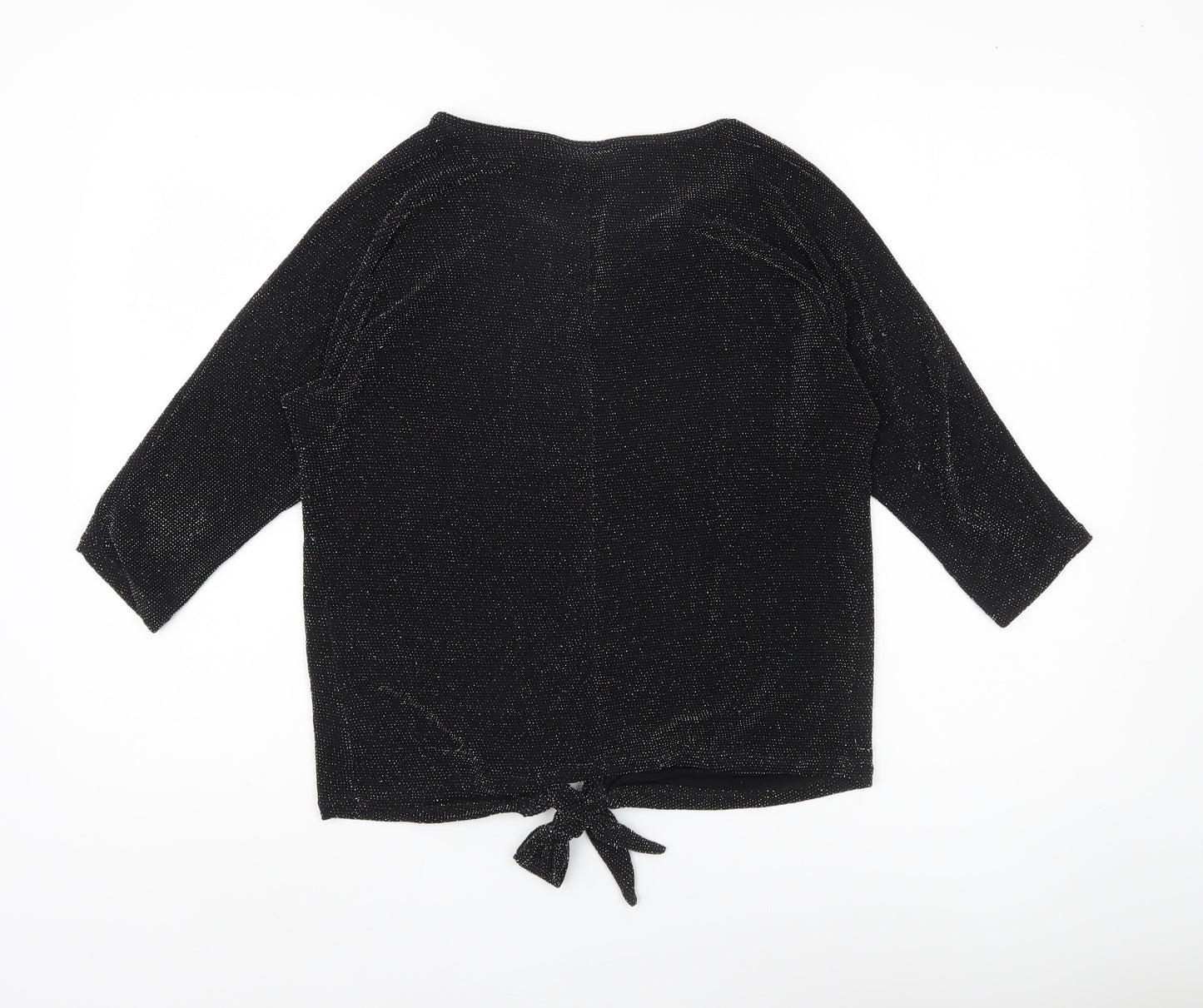 Wallis Women's Black Top, Size S, 3/4 Sleeve