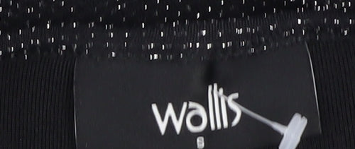 Wallis Women's Black Top, Size S, 3/4 Sleeve