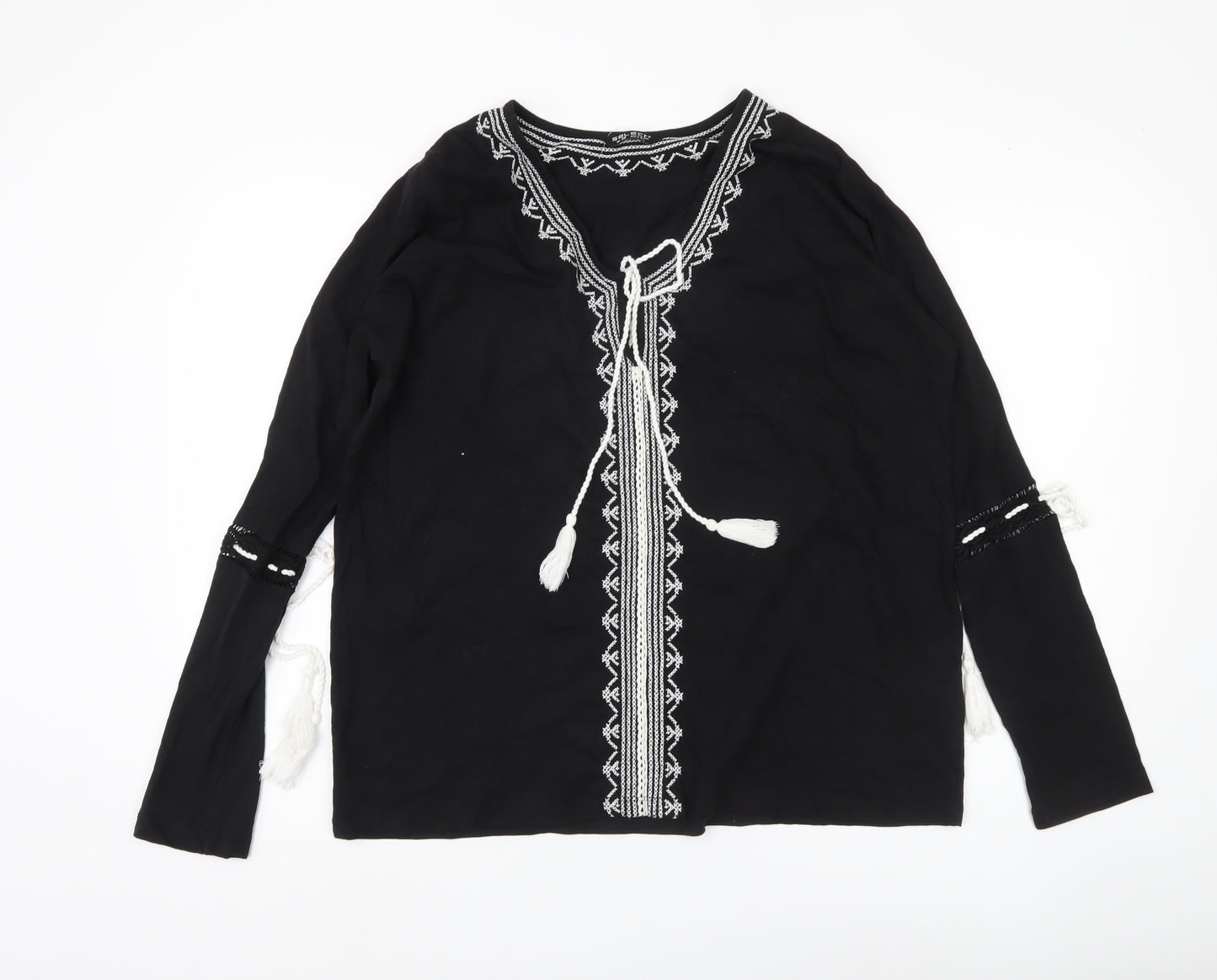 Select Women's Black Tunic, Size 16, Bohemian Style