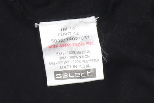 Select Women's Black Tunic, Size 16, Bohemian Style