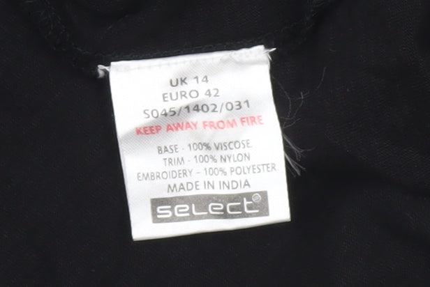 Select Women's Black Tunic, Size 16, Bohemian Style
